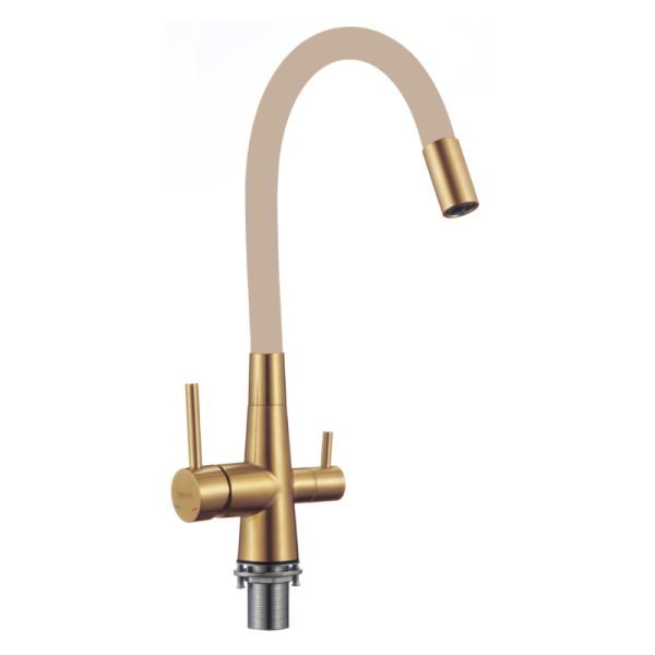 Смеситель для кухни с подключением к фильтру Fmark FS1062-C12, матовое золото