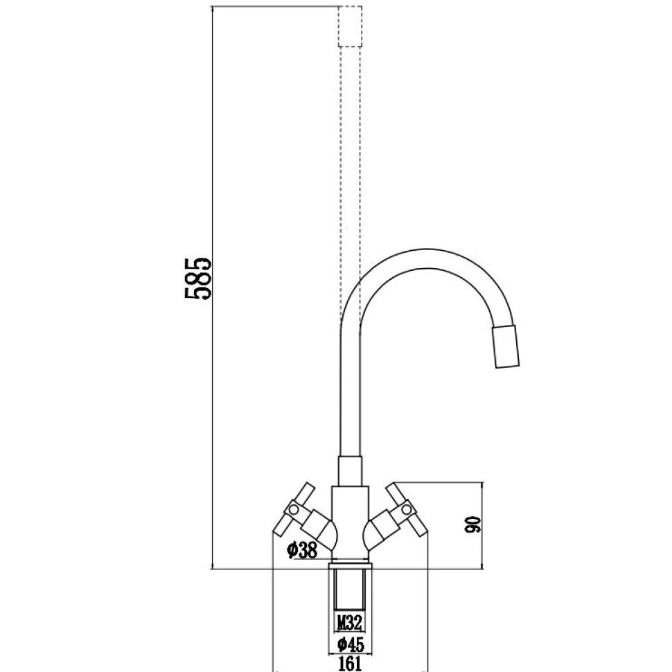 Смеситель для кухни Fmark FS8442H-04, черный