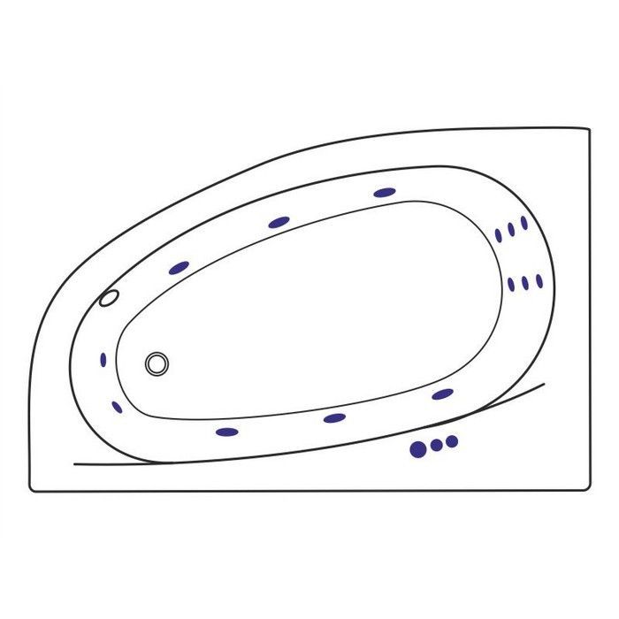 Ванна EXCELLENT Kameleon 170x110 (левая) "SMART" (золото)