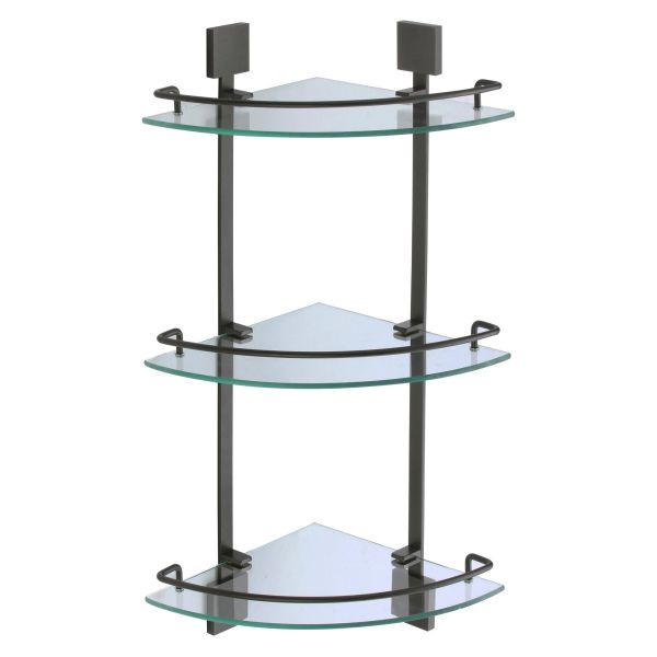 Полка угловая стеклянная Savol S-065322H-3, черный