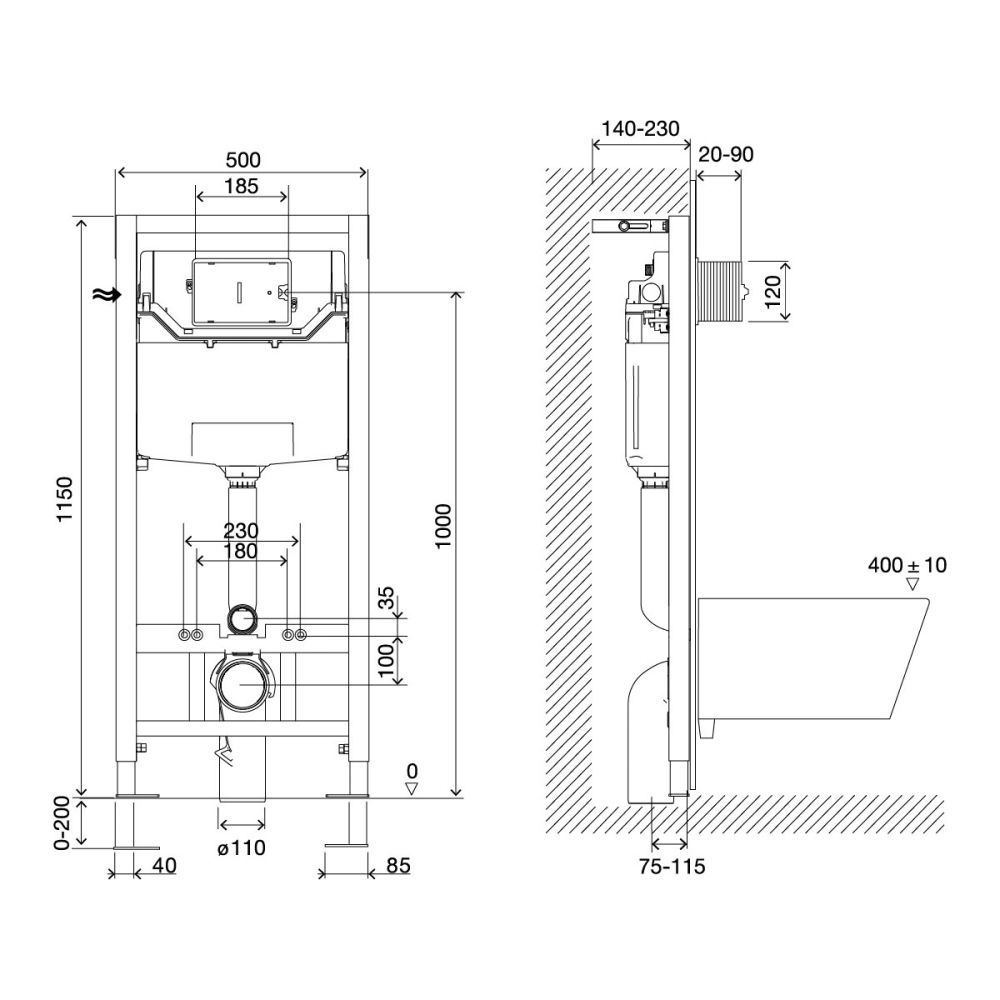 Комплект 3в1: Инсталляция Lemark PENEDA EXPERT с кнопкой смыва BIT хром матовый + унитаз подвесной Торнадо (100123433), артикул 100123433
