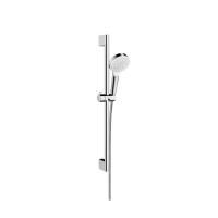 HG Crometta Vario Unica Душевой набор: штанга 650mm, ручной душ, 1jet (Rain), EcoSmart, шланг, цвет: белый/хром HG Crometta Vario Unica Душевой набор: штанга 650mm, ручной душ, 1jet (Rain), EcoSmart, шланг, цвет: белый/хром
