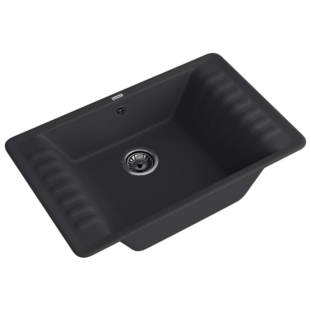 Кухонная мойка GranFest QUARZ 71, черный, артикул 71 черный