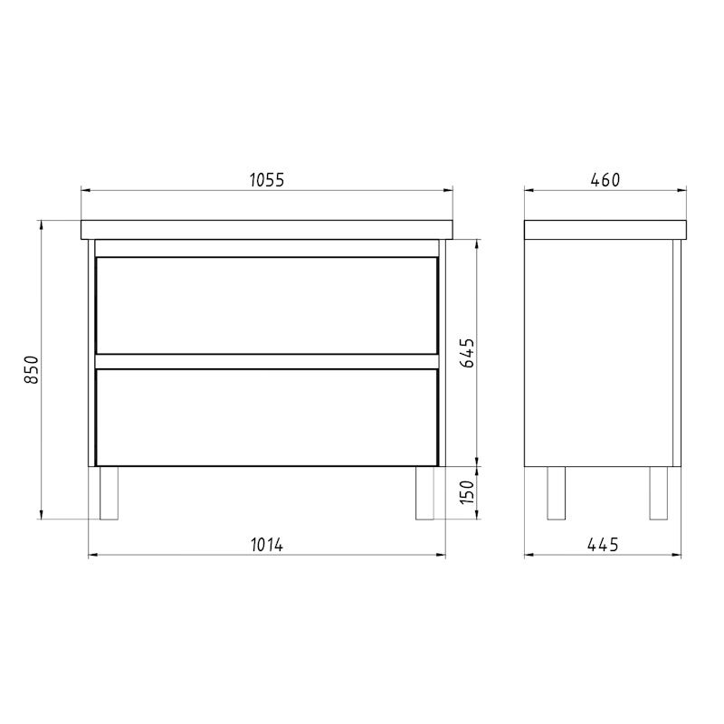 Тумба с раковиной подвесная/напольная Dreja Luxury Plus 105 см, белый, артикул 99.2033-com