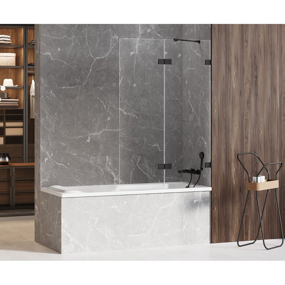 Шторка для ванны NEW TRENDY AVEXA 130 см EXK-1989 R (черный)