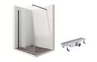 Душевая перегородка Ambassador Walk-in 15031109-ST5, свободный вход, линейный трап, 90см