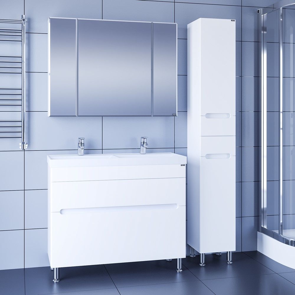 Тумба для умыв. "Лондон-100" 2 ящ, напол. (ум. Classic 100 литой мрамор)