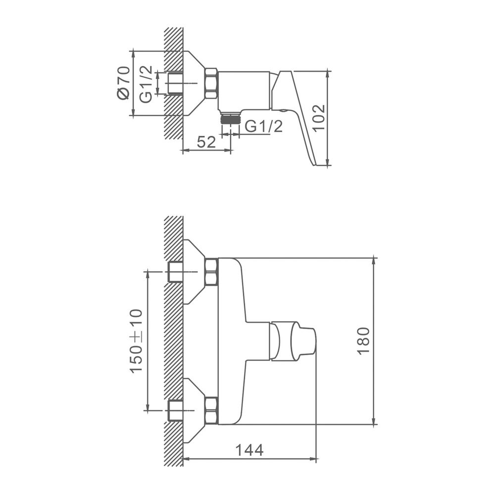 Смеситель для душа Splenka S07.20, хром