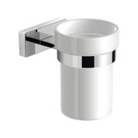 Стакан OLYMP, Керамический 60x100 мм, с хромированным держателем, Sapho