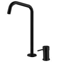 Fima Carlo Frattini Spillo Up Смеситель для раковины, на 2 отв., с донным клапаном, цвет: чёрный матовый