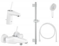 Готовый комплект для ванной комнаты GROHE Eurodisc Joy, белая луна (NB0023-1)