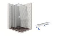 Душевой уголок Ambassador Queen 11011104-ST2, квадратный, линейный трап, 90х90