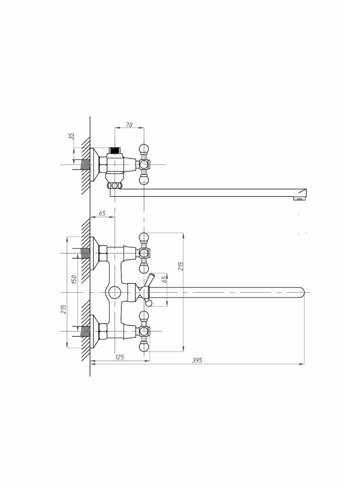 Смеситель для ванны с душем FAUZT FZs-421-54 тип См-ВУДРНШлА, артикул FZs-421-54