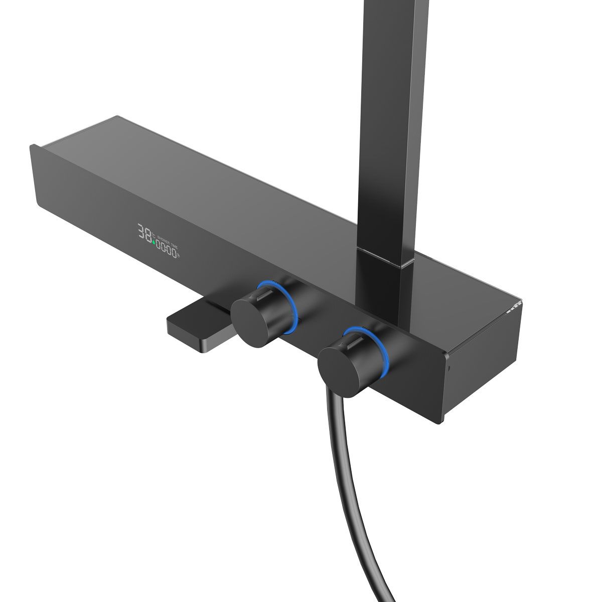 душевые стойки Vincea Душевая стойка Inspire VSFS-3I13TGM термостатическая с изливом, вороненая сталь,