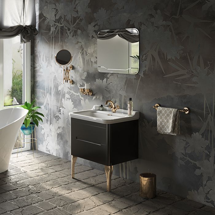 Kerasan Waldorf Раковина керамическая 80х55см, c 1 отверстием под смеситель, белая, цвет заглушки - хром