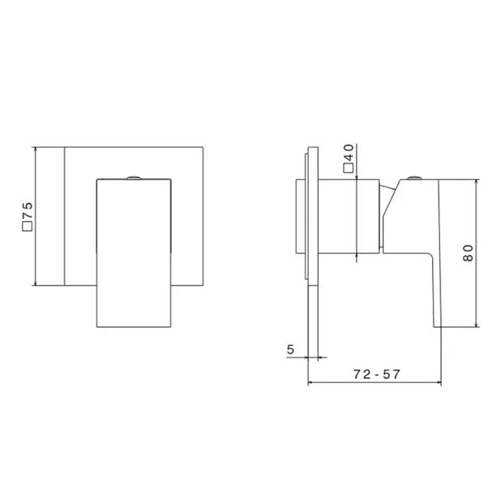 Встроенный однорычажный смеситель FUTURA для душа на один поток, хром, артикул 66475EKM.21.018