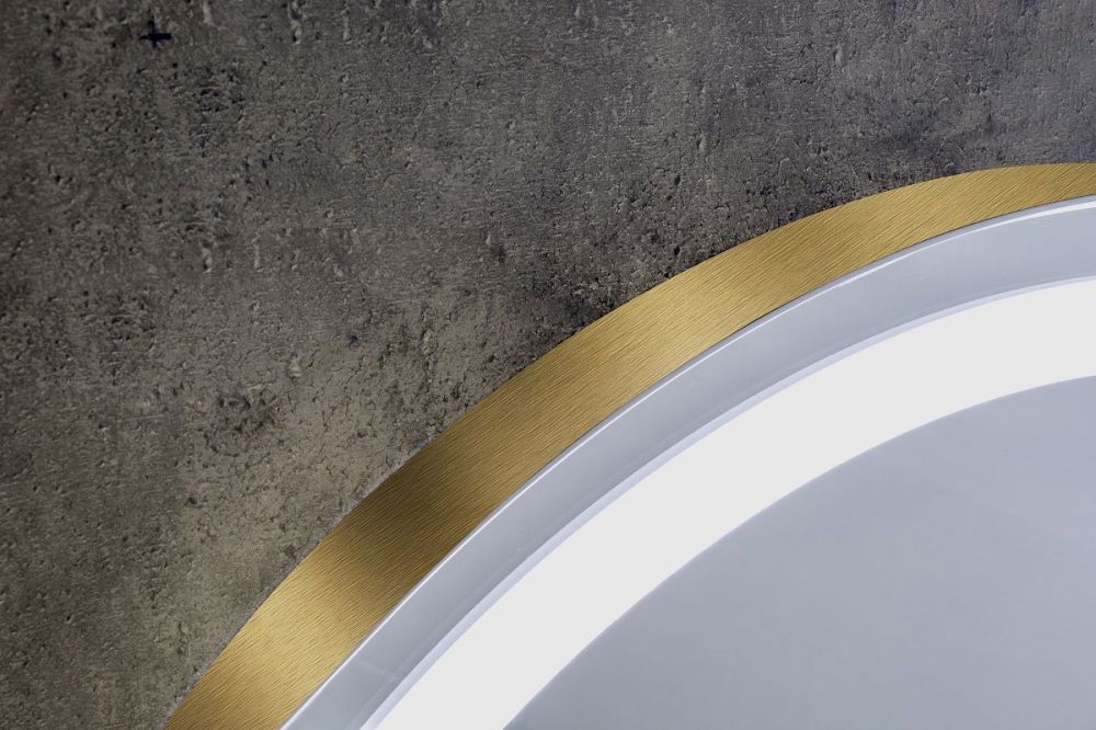 Xpertials Olek Led Redondo, круглое зеркало Led 80 см: датчик подсветки с диммером, профиль брашированное золото, артикул 84354135-68434