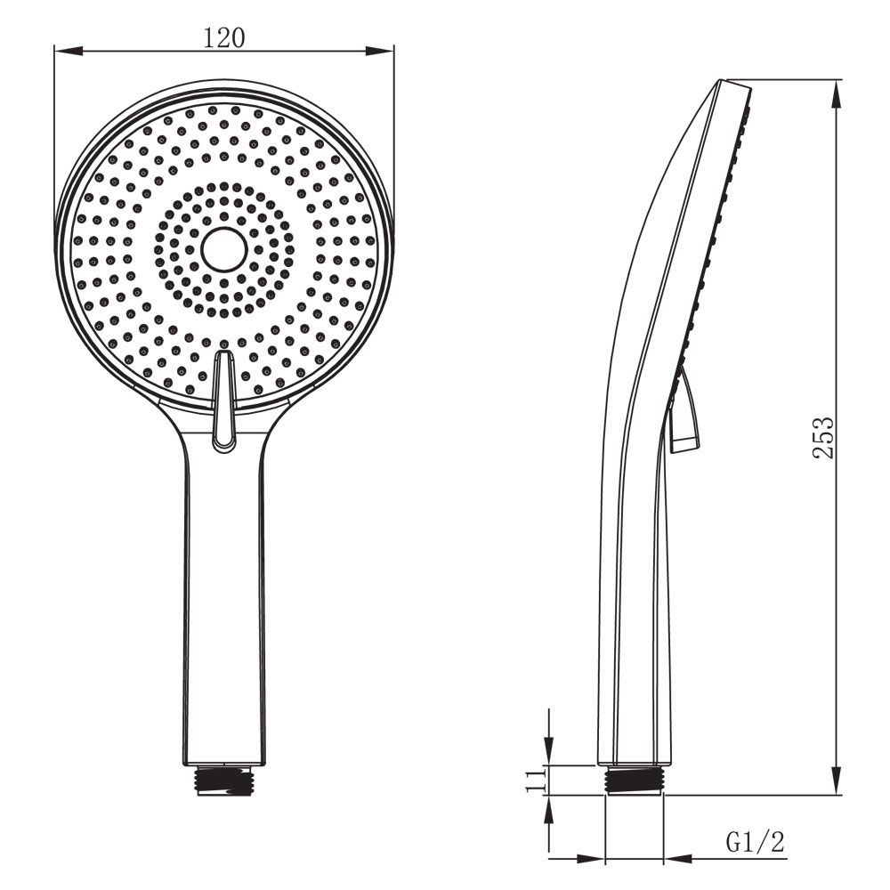 Лейка для душа Raiber RPB-21, черный