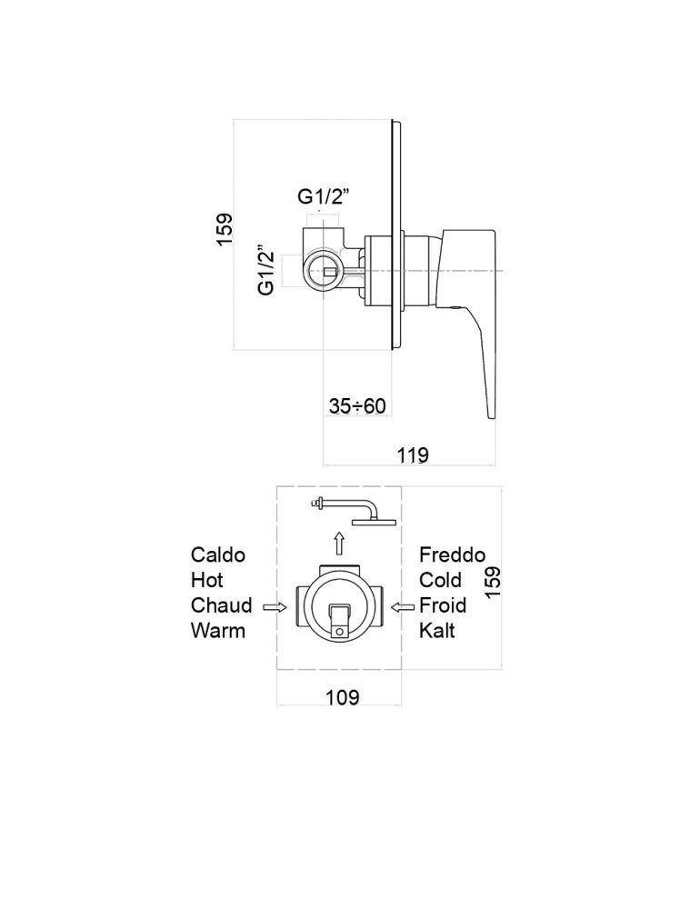 Смеситель для душа Fiore XO 73CR7315, хром, артикул 73CR7315