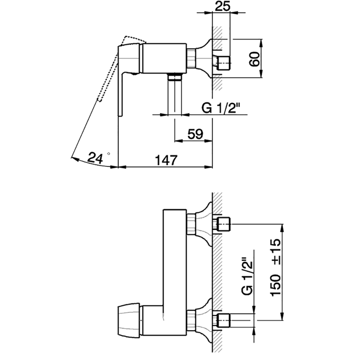 CISAL Cherie Смеситель для душа однорычажный, цвет хром/черный