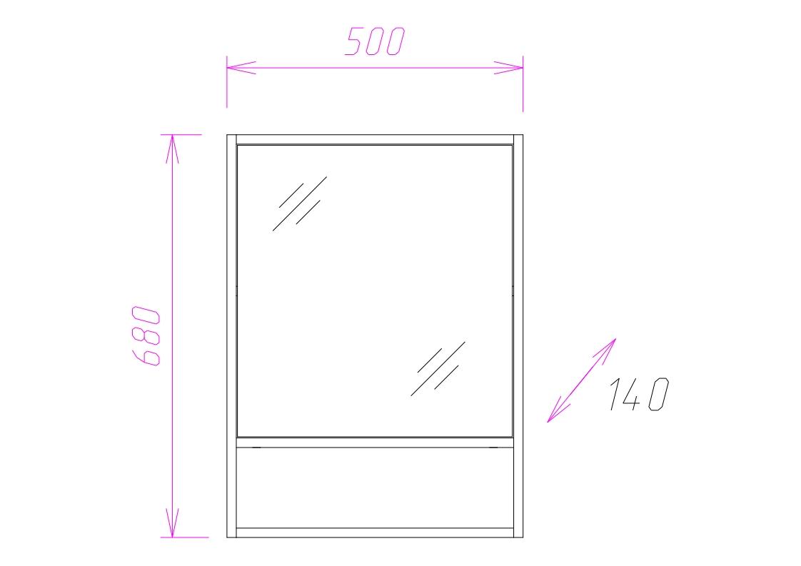 Шкаф-зеркало Onika Натали 50 ясень таормина, правый