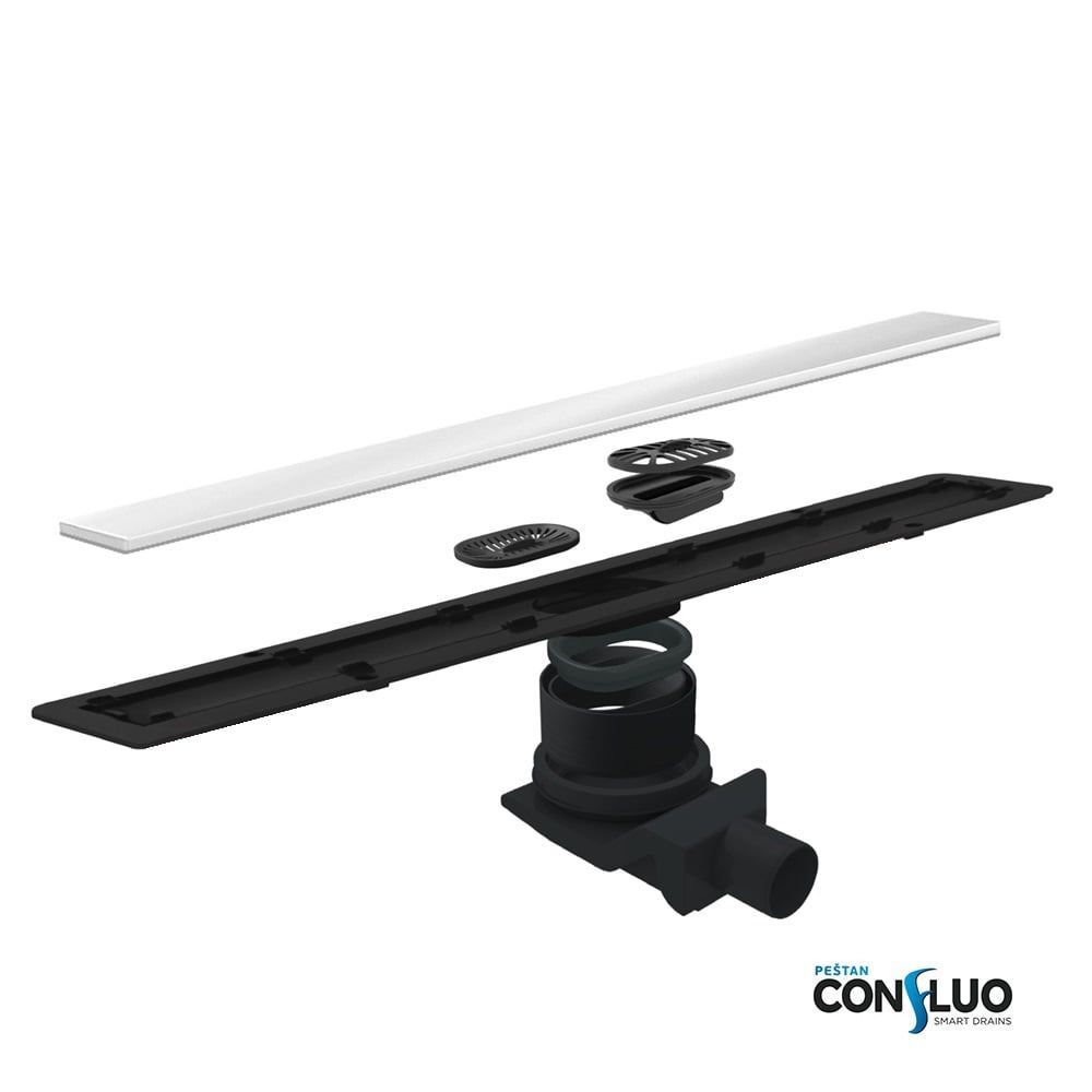 Душевой лоток, Pestan, Confluo Frameless Line White Glass, ширина, мм-120, длина, мм-300, высота, мм-100, монтаж-в пол, пропускная способность, л/сек-0,8, выход Ø50 мм, поворот базы 360°, система отвода вторичного конденсата, сифон-есть, материал сифона-п, артикул 13701210