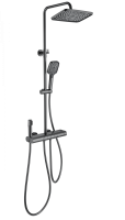 Душевая система с термостатом WONZON & WOGHAND MUSE Legato, Темный графит (WW-B4129-BGG)
