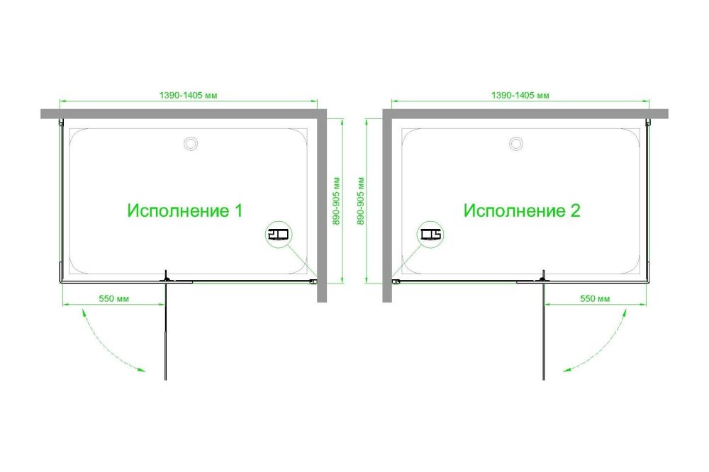 Душевой угол Royal Bath  RB  HPV-C 140х90х213 (матовое), артикул RB9140HPV-C