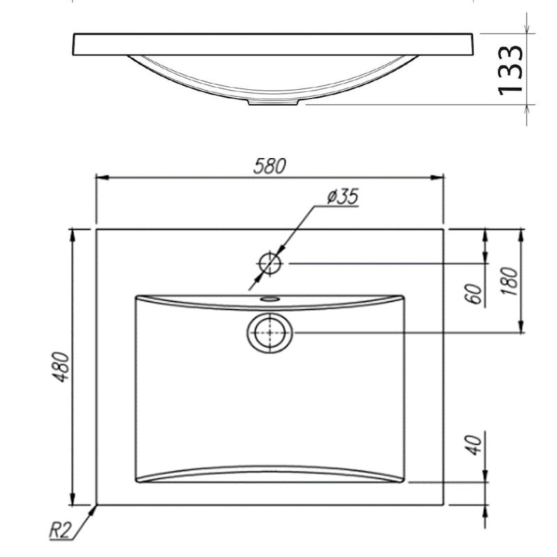 Раковина Florentina Анита 58 см 10.150.00580.201, жасмин, артикул 10.150.00580.201