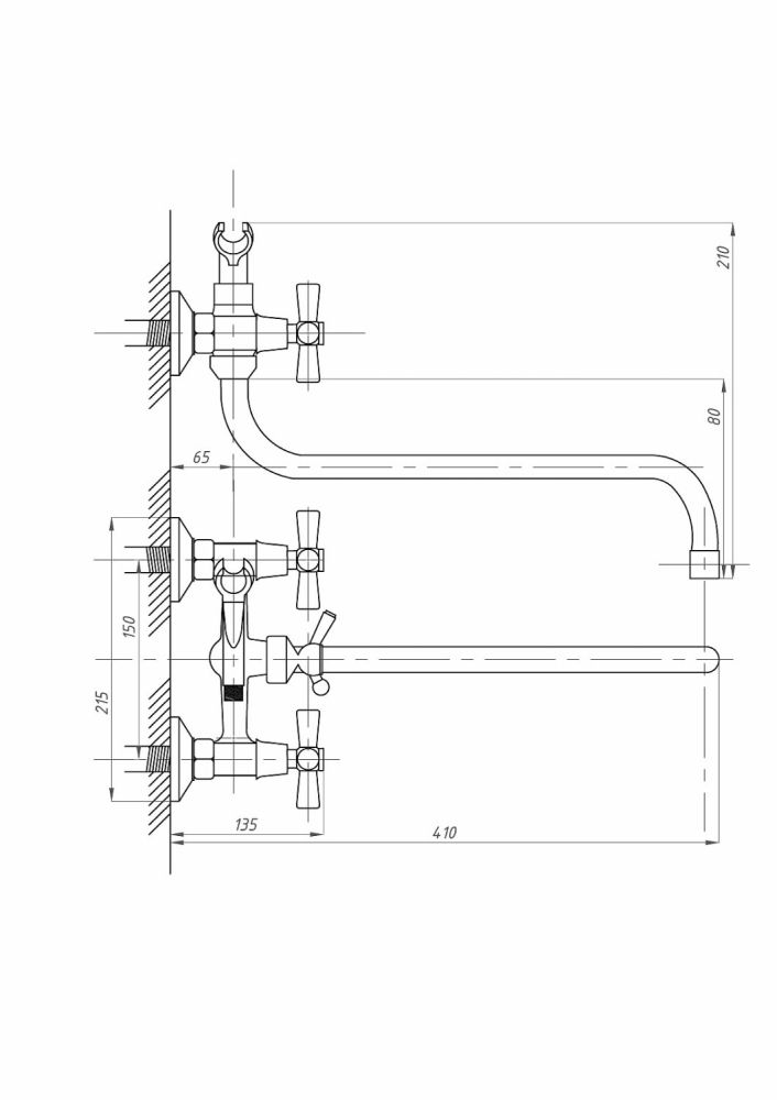 Смеситель для ванны с душем FAUZT FZs-428-18 тип См-ВУДРНШлА, артикул FZs-428-18