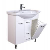 Тумба Onika Моника 75 напольная, белая, с корзиной (ум. Байкал 75)