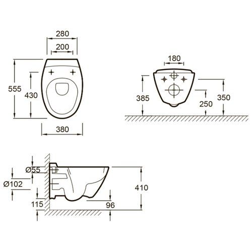 Комплект унитаза Jacob Delafon Presquile E4440-00 с инсталляцией Geberit 458.122.21.1 с сиденьем Микролифт и кнопкой смыва Хром