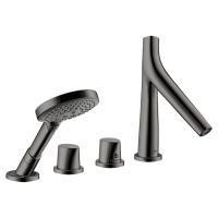 AX Starck Organic Смеситель для ванны,с Термостат,4 от., цвет полированный черный хром