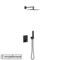Термостатическая душевая система скрытого монтажа EXCELLENT Krotos AREX.SET.8045BL (черный мат)