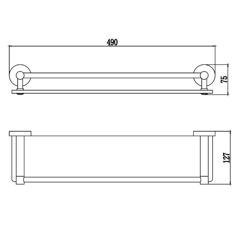 Полка стеклянная Savol S-508791, хром