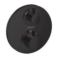 Смеситель для душа, Hansgrohe, Ecostat S, тип открывания воды-вентильный, тип регулирования воды-термостатический картридж, монтаж-вертикальный встраиваемый (настенный), отверстия для монтажа-1, внутренняя часть-необходимо заказать, цвет-черный матовый Смеситель для душа, Hansgrohe, Ecostat S, тип открывания воды-вентильный, тип регулирования воды-термостатический картридж, монтаж-вертикальный встраиваемый (настенный), отверстия для монтажа-1, внутренняя часть-необходимо заказать, цвет-черный матовый