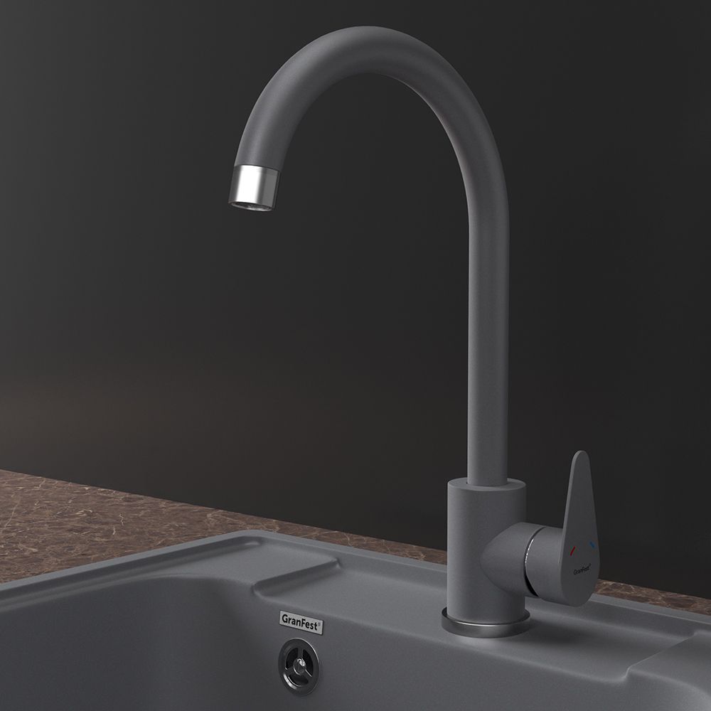 Смеситель для кухни GranFestGF-Z-5412, темно-серый
