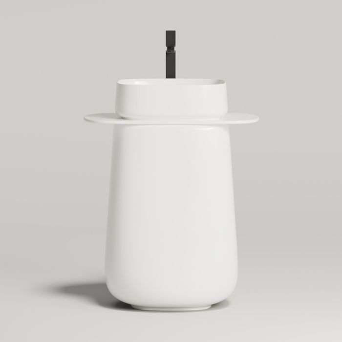 Salini ORIENTE TOTEM Раковина напольная, 700х490х900 мм, S-Sense, глянцевый, декор.накладка на слив, выпуск, сифон, белая Salini ORIENTE TOTEM Раковина напольная, 700х490х900 мм, S-Sense, глянцевый, декор.накладка на слив, выпуск, сифон, белая