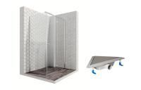 Душевой уголок Ambassador Diamond 12011104R-ST4, прямоугольный, угловой трап, 120х80