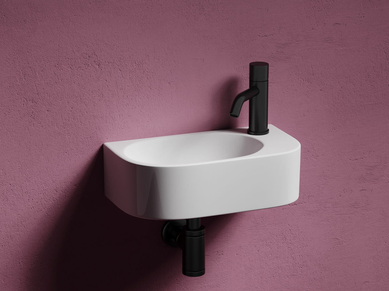 Умывальник подвесной прямоугольный (чаша слева, отверстие под смеситель справа) Элемент (Element) 409x224x110мм, артикул CN6066L