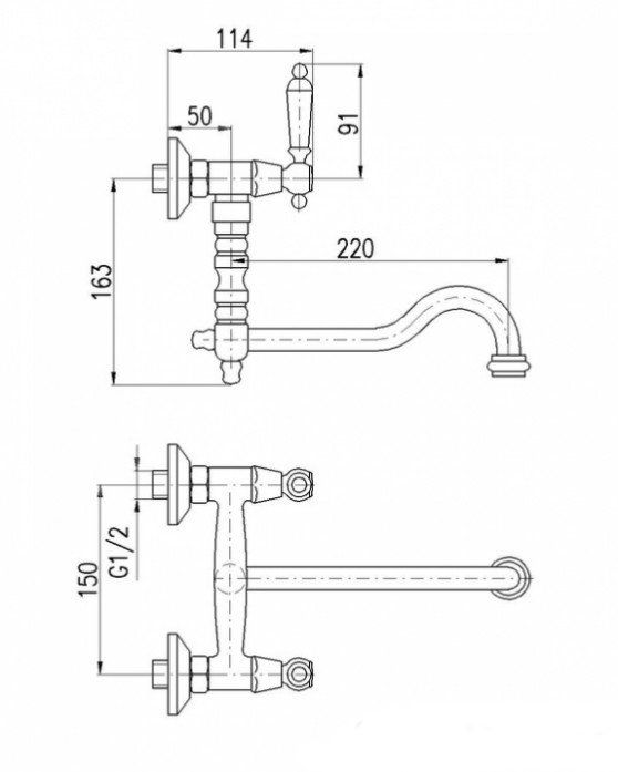Смеситель универсальный Rav Slezak Morava MK801.5/29SM