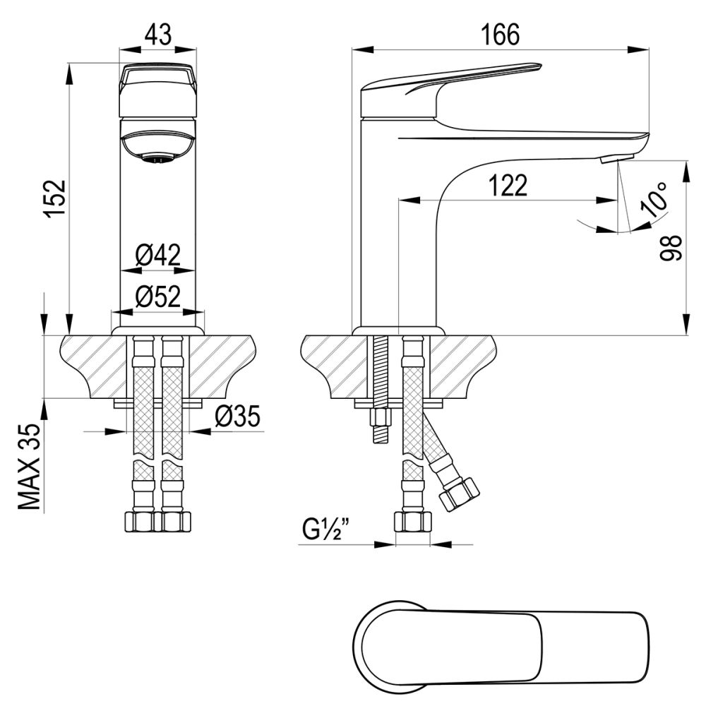 Смеситель Lemark Verba для раковины (LM11406C), артикул LM11406C