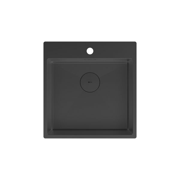 Кухонная мойка Lemark JANGA 490 прямоугольная из нержавеющей стали цвет: чёрный матовый (9932108)