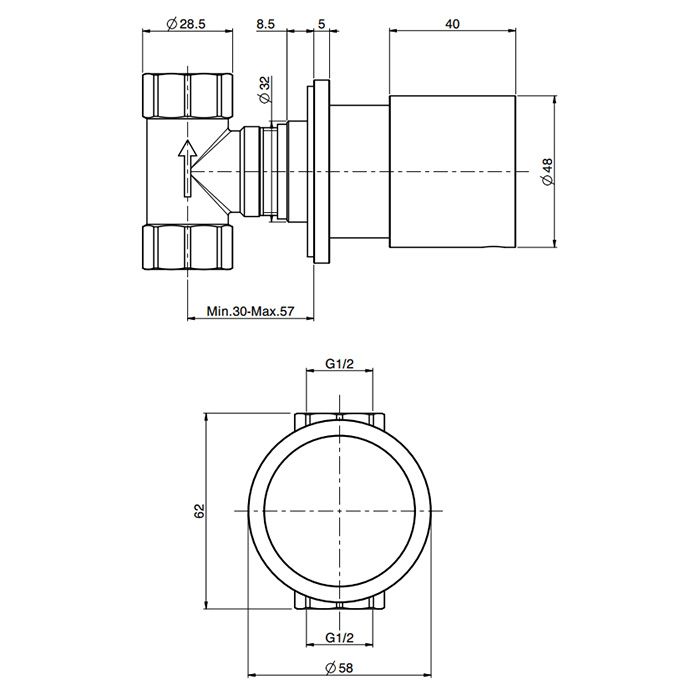Fima Carlo Frattini Flo Запорный вентиль 1/2", цвет: хром Fima Carlo Frattini Flo Запорный вентиль 1/2", цвет: хром