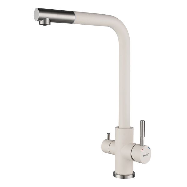 Смеситель для кухни с подключением фильтра GranFest Z-5421, белый