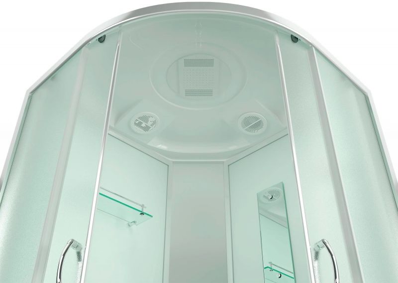 Душевая кабина Erlit Comfort ER3510TP 100x100 задняя стенка Белая стекло матовое Душевая кабина Erlit Comfort ER3510TP 100x100 задняя стенка Белая стекло матовое