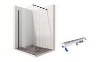 Душевая перегородка Ambassador Walk-in 15031109-ST14, свободный вход, линейный трап, 90см