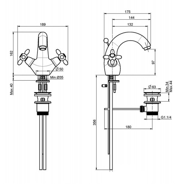 FIMA|Carlo Frattini Olivia Смеситель для раковины, на 1 отверстие, с донным клапаном, цвет хром
