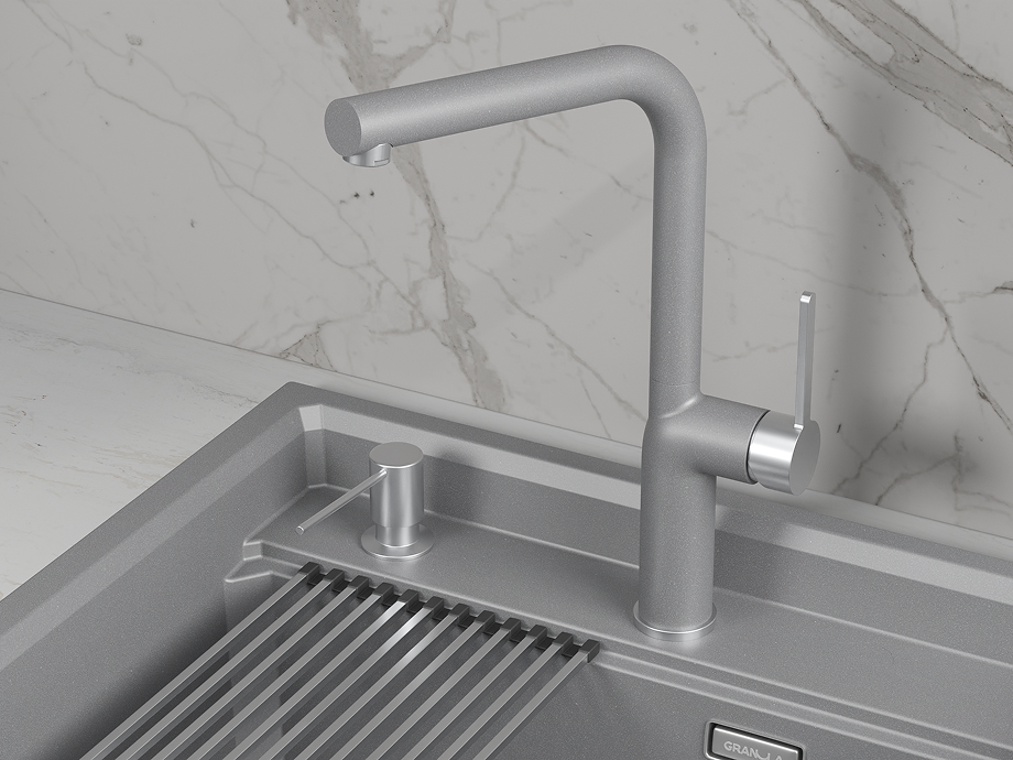 Смеситель для кухни GRANULA (9502, АЛЮМИНИУМ), артикул 9502, АЛЮМИНИУМ