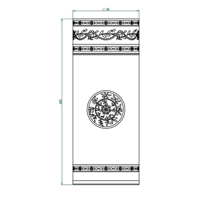 THG MARQUISE BLANC DECOR PLATINE Ваза керамическая, настольная, декор платина, цвет белый, артикул A7G-A02-4609
